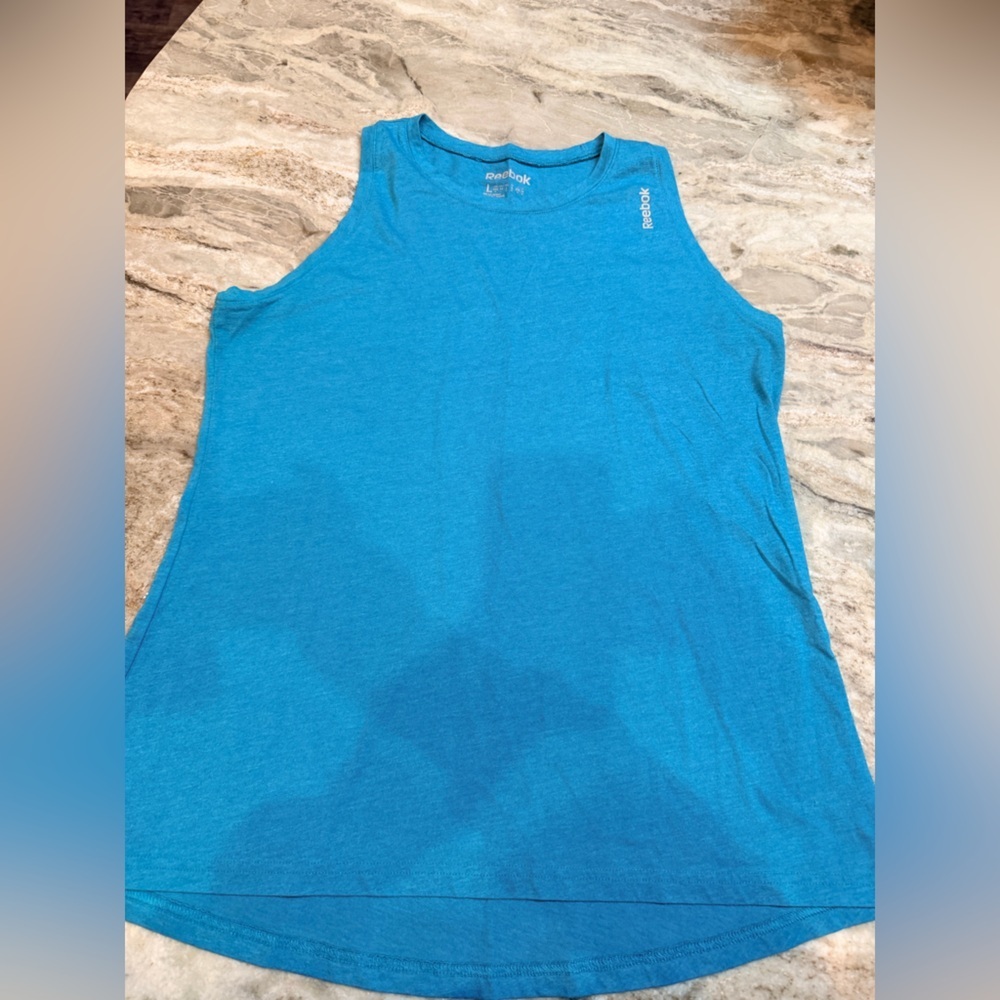 Reebok Teal Sleeveless Athletic Tank Top | Workout Gym | Size L